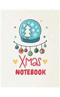 Xmas Notebook: Lined Journal / Log / Diary to write your own notes - 102 pages decorated with Christmas design - 8.5x11 inches