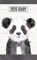 2020 Daily Diary Planner, Inky Panda Bear: Three Days Per Page Full Year Planner