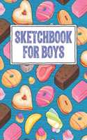 Sketchbook for Boys: British Biscuits Sketch Book - A Cool Blank Pages with Border Notebook for Kids who Love Sketching, Doodling and Drawing