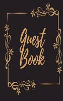 Guest Book - Gold Frame #2 For any occasion Light Green Color Pages 8.5 x 8.5 Inches 82 pages