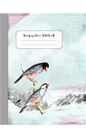 Composition Notebook: Journal (Large) - Ruled Lined Paper Writing and Journaling Book - Birds in Winter Landscape