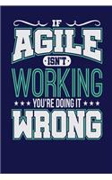 If Agile Isn't Working You're Doing it Wrong: Dark Blue, White & Green Design, Blank College Ruled Line Paper Journal Notebook for Project Managers and Their Families. (Agile and Scrum 6 x 9 inc