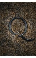 Monogram "Q" Journal: Blank Notebook Diary Log(17 Monogram Earth 365 Lined)