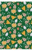 Journal Notebook Leafy Pattern On Green