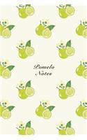 Pomelo Notes: 6"x9" Unruled Blank Notebook Watercolor Texture Design Tropical Organic Fruit Pattern Cover. Matte Softcover Note Book Journal