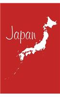 Japan - Red 101 - Lined Notebook with Margins - 6X9: 101 Pages, Medium Ruled, 6 x 9 Journal, Soft Cover
