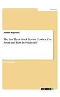 The Last Three Stock Market Crashes. Can Boom and Bust Be Predicted?