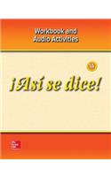 ¡así Se Dice! Level 1a, Workbook and Audio Activities: (Glencoe Spanish)