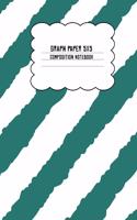 Graph Paper 5x5 Composition Notebook: Turquoise Diagonal Stripe