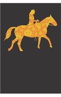 Notebook: Western Riding Halloween Party Pumpkin Pattern Gift Dot Grid Dotted 6x9 120 Pages