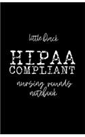Little Black HIPAA Compliant Nursing Rounds Notebook