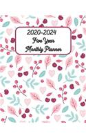2020-2024 Five Year Monthly Planner 8x10: Watercolor Leaves - Pretty Simple 60 Months Calendar Planner - Get Organized. Get Focused. Take Action Today and Achieve Your Goals