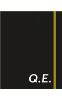 Q.E.: Classic Monogram Lined Notebook Personalized With Two Initials - Matte Softcover Professional Style Paperback Journal Perfect Gift for Men and Women