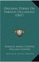Original Poems On Various Occasions (1807): (English)