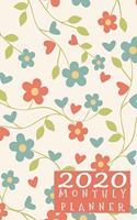 2020 Monthly Planner: Vintage Flower Pattern - Small Pocket Calendar 5.06 x 7.81