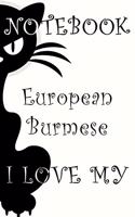 European Burmese Cat Notebook