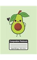 Composition Notebook: LOVE AVOCADO: Cute Avocado Notebook For Students / Ultimate Avocado Gift Lovers / College RUled Paper (8'5X11)