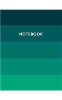 Notebook: Elegant green stripes 100 pages notebook - 8.5 x 11 - Large lined journal