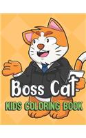 Boss Cat Kids Coloring Book: Cat is Office Clothes Cover Color Book for Children of All Ages. Yellow Diamond Design with Black White Pages for Mindfulness and Relaxation