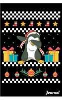 Journal: 120 Blank Lined Pages - 6" x 9" Notebook With Funny Dabbing Christmas Penguin Print On The Cover