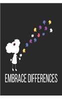 Embrace Differences: Autism Awareness Dream Journal - 6"x9" - 120 pages - Dream Recording Notebook - Matte Cover