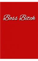 Boss Bitch Notebook: Lined Journal, 120 Pages, 6 x 9, Gag Gift For Female Boss Journal, Red Matte Finish