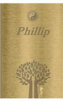 Phillip: Personalized Name Journal/Notebook for Men - Masculine Metal-look Cover with Lined Writing Pages