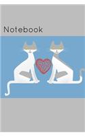 Notebook: Cute Grey Siamese cats Homework Book Notepad Notebook Composition and Journal Gratitude Dot Diary