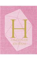 H: Monogram Personalized Gratitude Journal For Quiet Time, 5 Minutes a Day (110 Pages, 8.5 x 11)