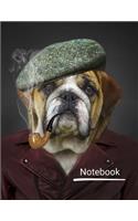 Notebook: Bulldog Smoking a Pipe Funny Note Book