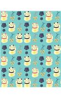 Bullet Journal Notebook Chinese Waving Cats Pattern 1: 172 Numbered Pages with 160 Graph Style Grid Pages, 6 Index Pages and 2 Key Pages in Large 8 X 10 Size for Journaling, Writing, Planning or Doodling