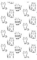 Bullet Journal Notebook for Cat Lovers Sketchy Cats Pattern 1: 112 Page Numbered Dot Grid Bullet Journal with Index Pages and Key Pages in Portable 6 X 9 Size.