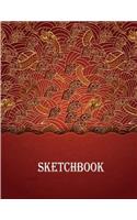 Sketchbook: Oriental dragons waves: 110 Pages of 8.5" x 11" Blank Paper for Drawing, Doodling or Sketching (Sketchbooks)