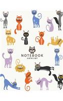 Notebook cate cat: Cats on cream cover and Lined pages, Extra large (8.5 x 11) inches, 110 pages, White paper(5 Cats on Cream Cove Notebook)