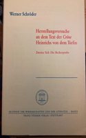 Herstellungsversuche an Dem Text Der Crone Heinrichs Von Dem Turlin