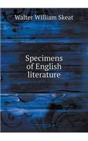 Specimens of English Literature: (English)