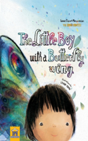 little boy with a butterfly wing