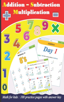 Addition Subtraction Multiplication for kids