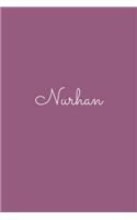 Nurhan: notebook with the name on the cover, elegant, discreet, official notebook for notes, dot grid notebook,