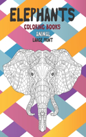 Coloring Books Animal - Large Print - Elephants