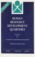 Human Resource Development Quarterly, Volume 17, Number 2, Summer 2006