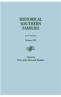 Historical Southern Families. in 23 Volumes. Volume XXI