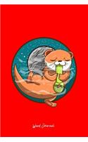 Weed Journal: Lined Journal - Otter Space Bong Funny Sea Animal Smoking Weed Galaxy Gift - Red Ruled Diary, Prayer, Gratitude, Writing, Travel, Notebook For Men W