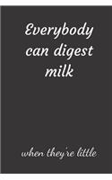 Everybody can digest milk when they're little