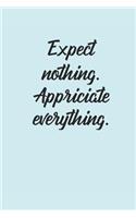 Expect Nothing Appriciate Everything