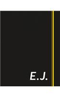 E.J.: Classic Monogram Lined Notebook Personalized With Two Initials - Matte Softcover Professional Style Paperback Journal Perfect Gift for Men and Women