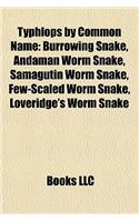 Typhlops by Common Name: Burrowing Snake, Andaman Worm Snake, Samagutin Worm Snake, Fburrowing Snake, Andaman Worm Snake, Samagutin Worm Snake, Few-Scaled Worm Snake, Trinid(English)