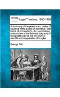 A summary of the powers and duties of a justice of the peace in Scotland