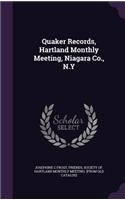 Quaker Records, Hartland Monthly Meeting, Niagara Co., N.Y