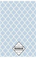 Gm&co: Notebook Journal Dot-Grid, Lined, Graph, 120 Pages 5.5"x8.5" (Sky Blue Moroccan Tiles Pattern)